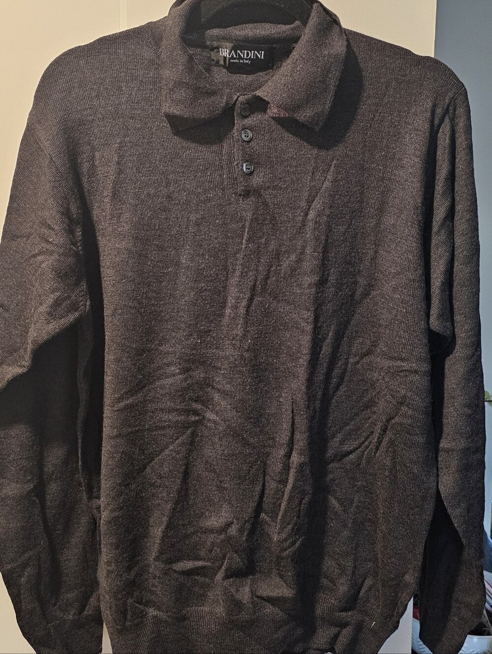 Brandini Le Collezioni Men's Merino Wool Polo Sweater | Made in Italy | Size S